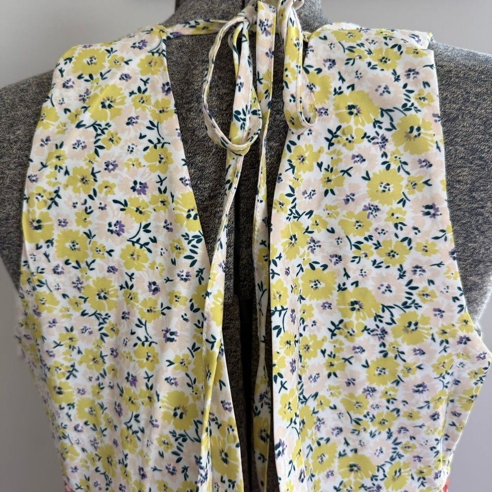 Colorblock Floral V-Neck Maxi Dress Size Large - Picture 6 of 9